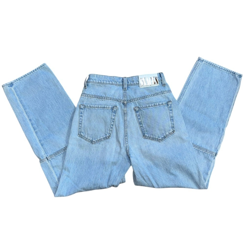 Snacks X Mother Just A Nibble Straight Leg Blue Jeans Womens 24  Western Preppy